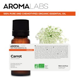 BIO - Carrot Essential Oil - 10mL - 100% Pure, Natural, Chemotyped and AB Certified - AROMA LABS (French Brand)