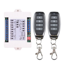 Wireless Remote Control Switch DC 12V 24V 36V Wide Voltage Wireless Relay, 315Mhz 10A 4 Channel Remote Control Switch Learning Output Circuit Signal, Used for Garage Door, Window, Motor Etc