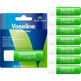 Vaseline Lip Therapy Aloe Fresh - Hydrating Lip Balm Pack, Vaseline Stick, Lip Moisturizer for Dry Lips, 0.16 Oz Each (Pack of 8)