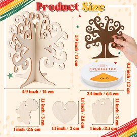 Black History Month Heart Trees Wooden Craft Kits - Make Your Own DIY Juneteenth Trees Decorations, Unfinished Wooden Black History Craft Ornaments for Kids Home School DIY Art Activities (6 Pack)