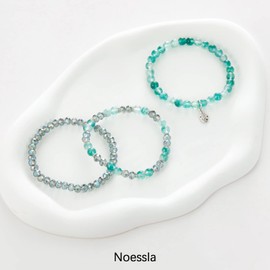 FULU AUTUMN Boho Beaded Bracelet Multi-Layer Crystal Stone Beaded Bracelets for Women Stretch Bracelets Fashion Jewellery Birthday Gifts for Her(39-Jade green)