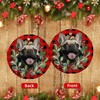Vcmaluco French Bulldog Ornaments, 1Pcs Ceramic Christmas Ornaments, Red, Christmas