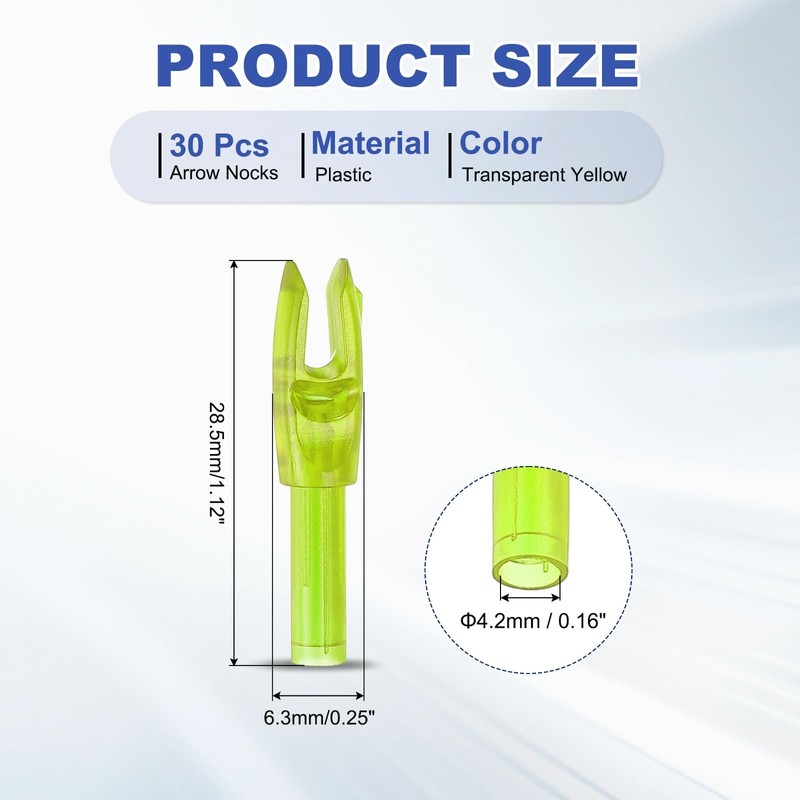 PATIKIL Archery Arrows Nocks 4.2mm, 30 Pack Plastic Insert Arrow