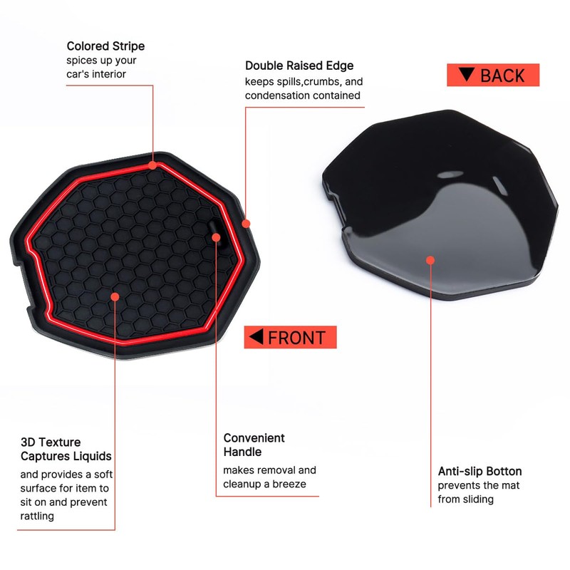 for Accord 2023 2024 Car Cup Holder Inserts Coasters, Car