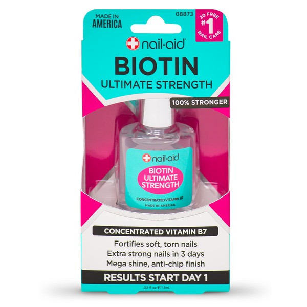 Nail-Aid 2PCs of BIOTIN ULTIMATE STRENGTH, Clear