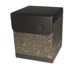Leather Magnetic Commander Deck Case for 100+ Trading Cards, for MTG, Yu-Gi-Oh, and Sports" (black)