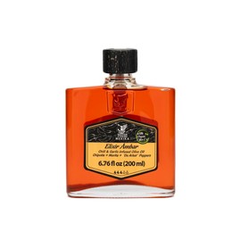 FUEGO MEXIKA | Elixir Ambar 4-Pack - spicy Virgin Olive Oil infused with a Blend of Chipotle, Rojo de Arbol, Morita Chili Peppers and natural Garlic - crafted from Whole Ingredients only.
