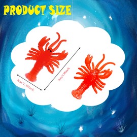 DANUDON 60 Pcs Mini Crawfish Boil Party Supplies, Realistic Red Lobster Decor Soft Rubber Fake Seafood Decorations for Party Favors Props, Early Education Teaching Aids, Photo Shooting Models