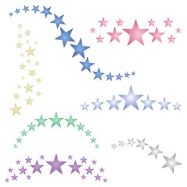 Stencils for Walls: Pretty Stars Stencil, 8.5 x 8.5 inch - Reusable Mylar Design for Painting or Tracing