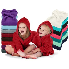Emily´s Check 1522.2202 Children's Bathrobe Cuddly Fleece for Boys and Girls, bordeaux