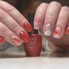 Easter Press on Nails Short Square Fake Nails Red Full