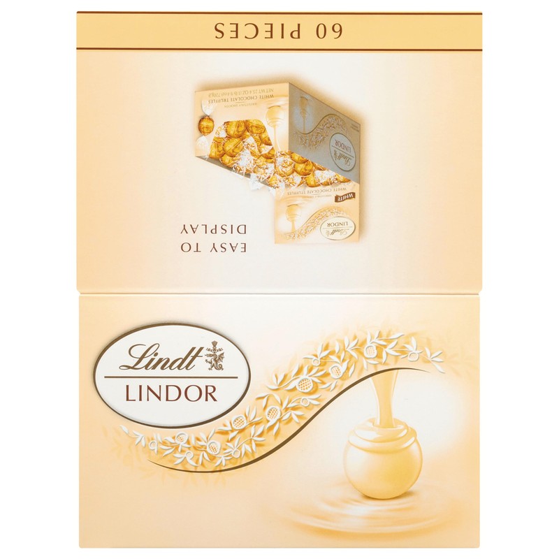 Lindt LINDOR White Chocolate Candy Truffles, White Chocolate Candy with