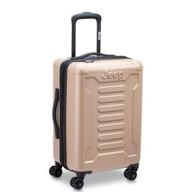 Jeep JH004C Hardside Expandable Luggage with Spinner Wheels, Beige, 2 Piece Set 20/28 Inch