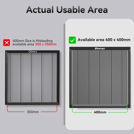 Dofiki Honeycomb Laser Bed 400mm x 400mm Steel Honeycomb Cutting Mat for Laser Engraver Cutter Tray, Honeycomb Working Size 15.7" x 15.7"