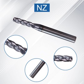 NZ 5pcs 5/32" Carbide Ball Nose End Mills Set,4 Flute Ball End Mill with AlTiN Coated Ball Mill Set 5/32" Cutting Diameter,3/16" Shank Diameter,9/16" Length of Cut,2" Overall Length