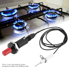 1-out 2-piezoelectric spark ignition set, piezoelectric spark ignition set, 1/2 grill and gas stove button igniter, suitable for any ignition application with products such as liquefied gas, natural