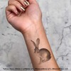 4 x 'Desert Hare' Temporary Tattoos - Water Resistant, Skin-Safe,