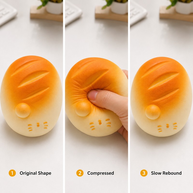 Giant Bread Squishy Toy for Squeezing & Fidgeting – 10cm