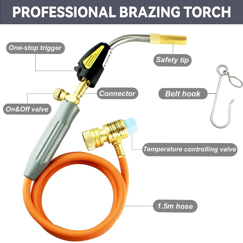 RTMMFG Self-Ignition Propane Soldering Torch Mapp Gas Welding Torch with