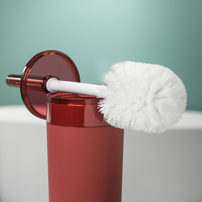 Sealskin Bloom Toilet Brush and Holder, ABS, Red, 10.5 x