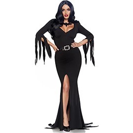 Leg Avenue Women's 3 Pc Immortal Mistress Costume with Dress, Belt, Necklace, Black, Medium-Large
