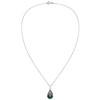 Floral Vine Ornate Teardrop Green Malachite .925 Silver Pendant Necklace