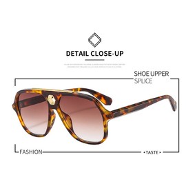 ZLJSHIHOI Oversized Pilot Sunglasses diamond hollow plastic sunglasses, suitable for men and women, Leopard/Tea, 43EU/10US