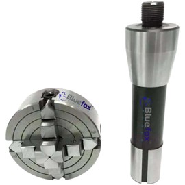 R8 Arbor Mounted 70mm 4-Jaw Independent Lathe Chuck – 7/16x20 UNF Compatible | Bluefox Tools