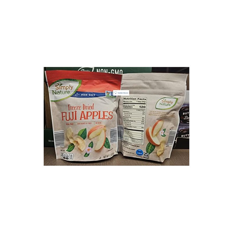 Simply Nature NON-GMO Freeze Dried FUJI Apples 1.2oz 34g (Two