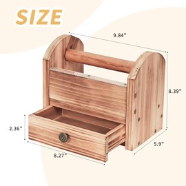 Masking Tape Dispenser with Storage Drawer, Wood Craft Tape Dispenser for Kids, Multi Roll Tape Dispenser Tape Holder Tape Cutter for Painting and Gift Wrapping, Gift for Children Office School