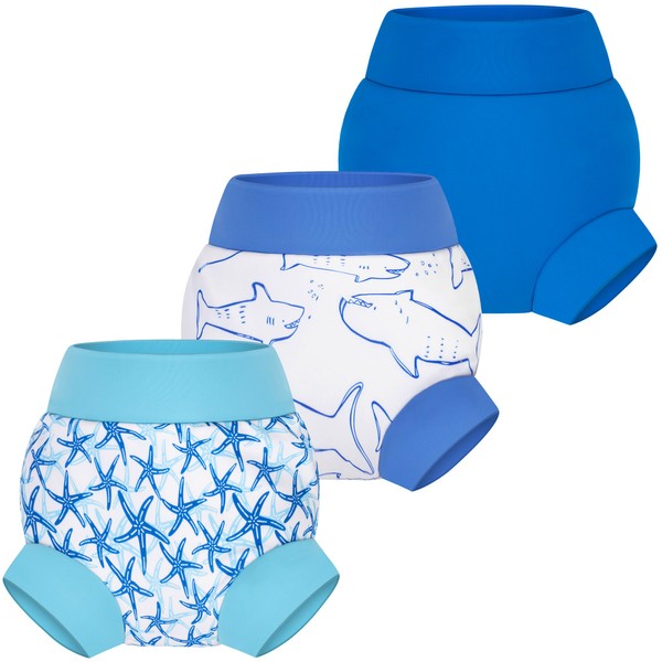 BIG ELEPHANT Baby Swim Nappies 3 Pack Reusable Adjustable Washable
