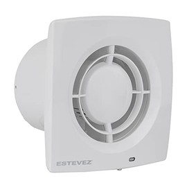 Estevez Extractor De Aire Modelo 2706 | Ventilador Para Baño y Cocina Económico Tipo Francés Color Blanco, 6", 34 Watts, 43dB, Flujo de Aire 270m³/hr, | Instalación en Pared.