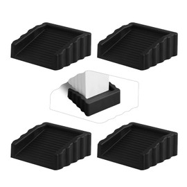 4 Pack Rubber Door Stop Adjustable Door Wedge, Heavy Duty Black Door Stoppers for Home, Office, Floor, All Surface Types