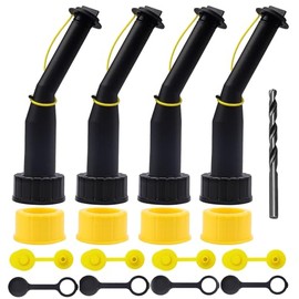 Gas Can Spout Replacement Universal Kit Leakproof Angle Nozzles Gasket Filter Screen Vent Cap Drill Bit for Old Style Gas Can Compatible with Midwest Blitz Gott Rubbermaind Essence Scepter (4 pack)