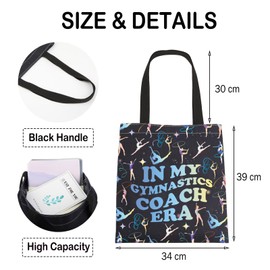 FUSTMW Gymnastics Coach Gifts Tote Bag Appreciation Gifts for Gymnastics Coach Tote Bag In My Gymnastics Coach Era Bag, Gymnast Coach Tote, Large