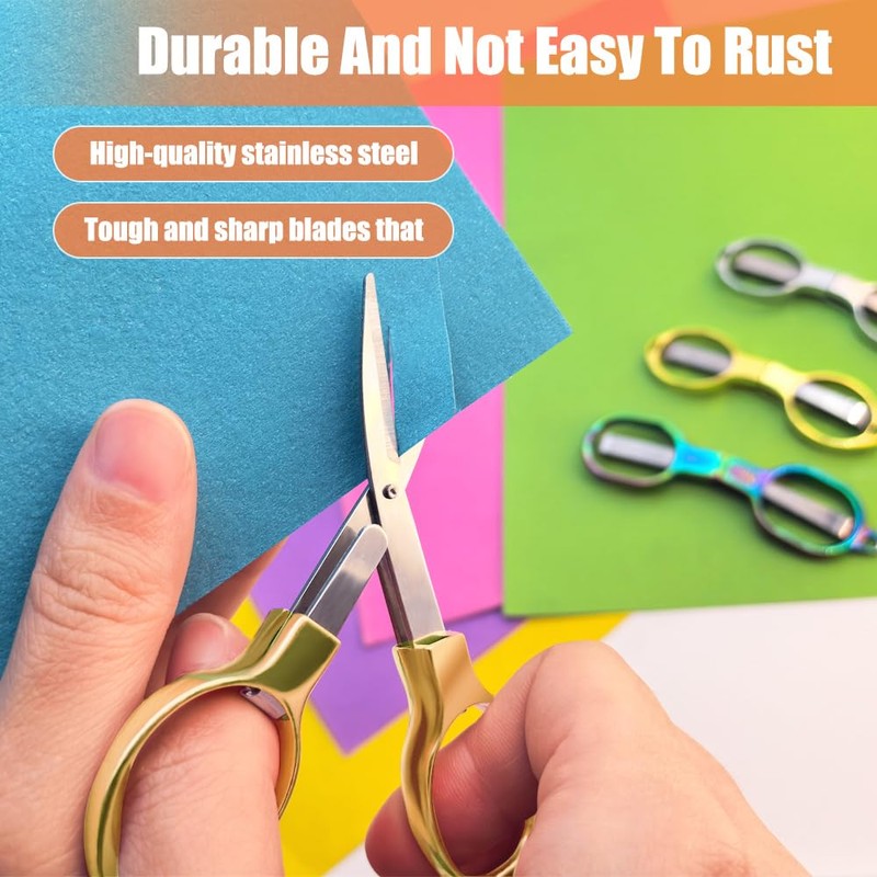 2PCS Folding Scissors, Portable Travel Scissor, Gift for Men Glasses