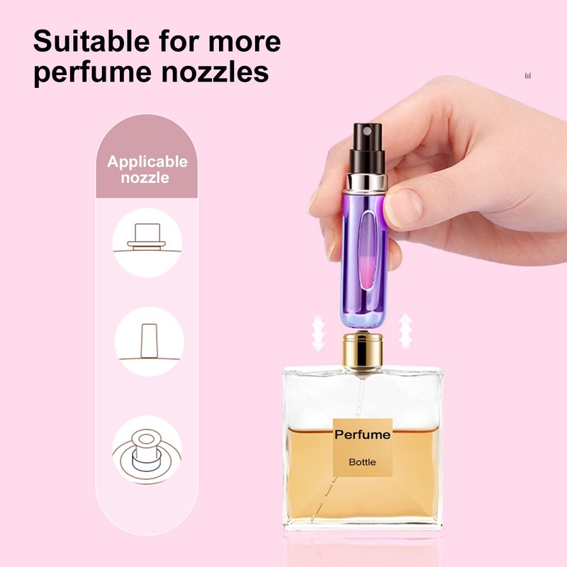 Yamadura Portable Mini Perfume Atomizer Bottle, Refillable Spray, Scent Pump