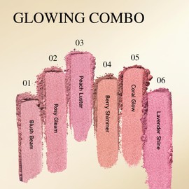 PHOFAY Luminous Blush Powder-Multi-Use Formula, Ultra-Fine & Smooth, Longer-Lasting Wear with Natural Luminous Glow (05#)