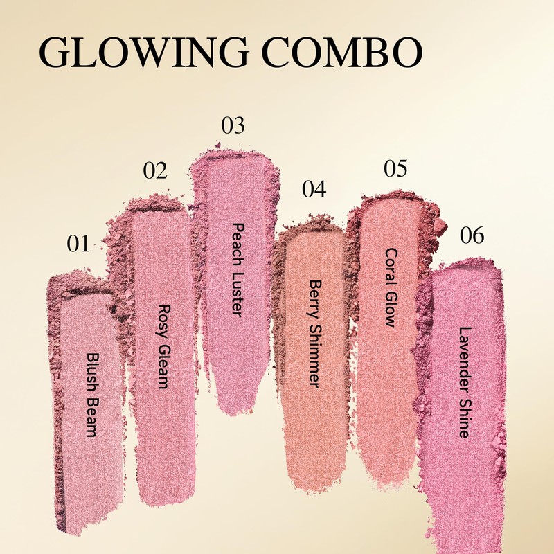 PHOFAY Luminous Blush Powder-Multi-Use Formula, Ultra-Fine & Smooth, Longer-Lasting Wear