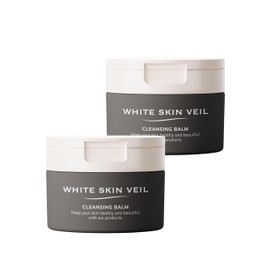 White Skin Veil, Cleansing Balm, Black, 3.0 oz (85 g), No Need for Facial Cleansing, Enzyme Cleansing, Makeup Remover, Makeup Remover, Eyelash OK Pores, Blackheads, Exfoliating Care (2.9 oz (85 g) x