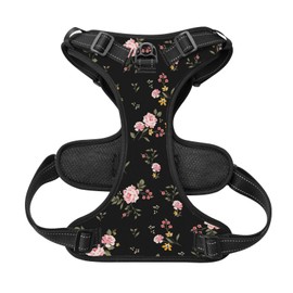 Floral No Pull Dog Harness Adjustable Soft Padded Pet Vest with Easy Control Handle Medium