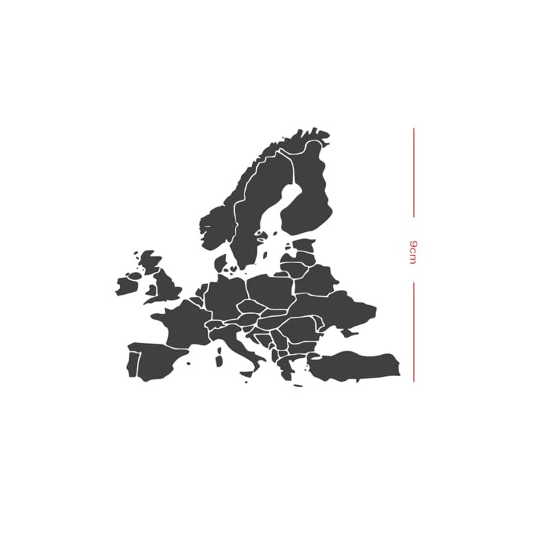 Generisch Europa Compass Sticker (RPT 53) (9 cm, Dark Grey