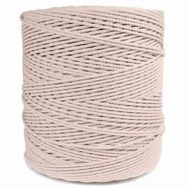 GOLBERG Twisted 100% Natural Cotton Rope – Macramé Crafts (1/4 inch x 10 feet) Natural Soft White