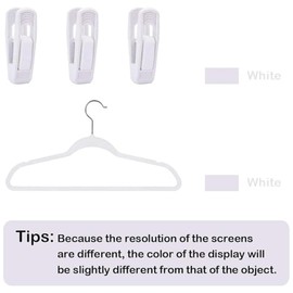 Trgowaul Velvet Hangers Clips 20 Pack, Pants Hangers Velvet Clips, Strong Finger Clips Perfect for Thin Velvet Hangers (White Clips 20)