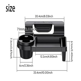 Roczential Car Door Cup Holder Door Side Hanging Window Cup Holder Tray with Phone Holder & Charging Cable Port Non-Slip Slient Universal Cup Holder for Car Door, Window Cup Holder (Black)