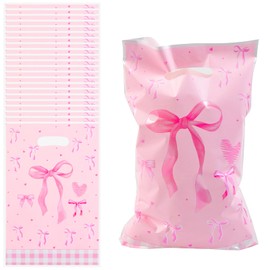 Maxqzin 50Pcs Party Favors Bags Goodie Bags for Kids Pink Bow Gift Bag for Birthday Party Baby Shower Wedding