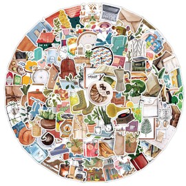 Small Retro Object Stickers for Laptop (50 Pieces), Gift for Children, Teenagers, Adults, Boys, Retro Object Stickers, Waterproof Vinyl Stickers for Scrapbooking, Skateboard, Car, Luggage