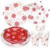 Christmas Snowflake Paper Plates and Napkins Red White Snowflake Plates