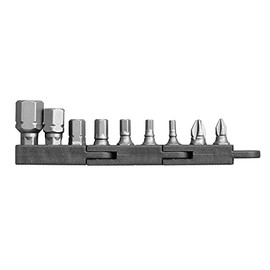 ANEX AK-51P-B9H Bit Replacement, For Manual Screwdrivers, Ultra Short, Plus Hex Wrench with Holder, Set of 9