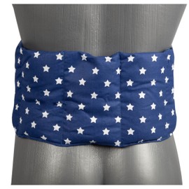 Lavender + Linseed Heat Cushion 7 Chamber with Ribbon, 65 x 15 cm, Heat Cushion, Grain Cushion, Back, Lumbar Cushion with Ribbons, Stars Blue